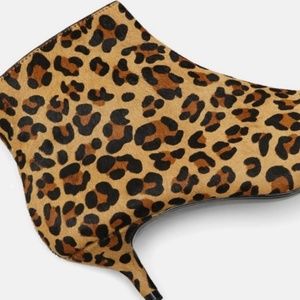 Zara Leopard Kitten Heel Bootie